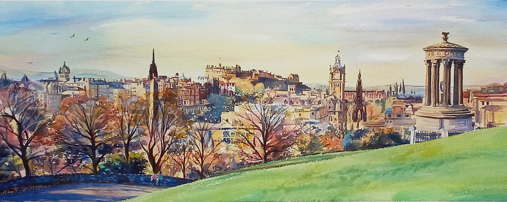 keli clark designs Edinburgh Castle Print from Calton Hill - with mount