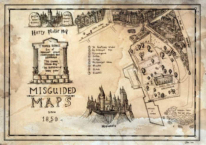Harry Plotter Misguided Map - Kirkyard Tombstone Names Edition - Edinburgh