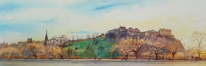keli clark designs Edinburgh Castle Print from Princes Street - with mount