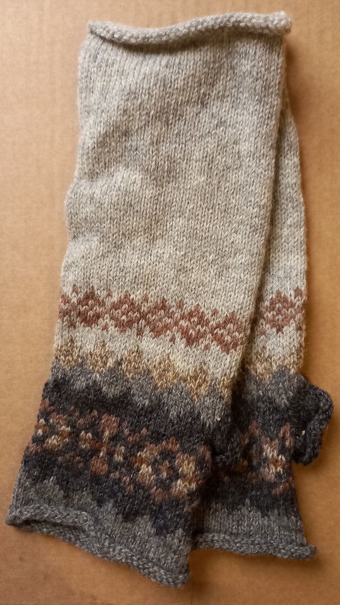 GREY SHADED MITTS by HEATHER KNITS