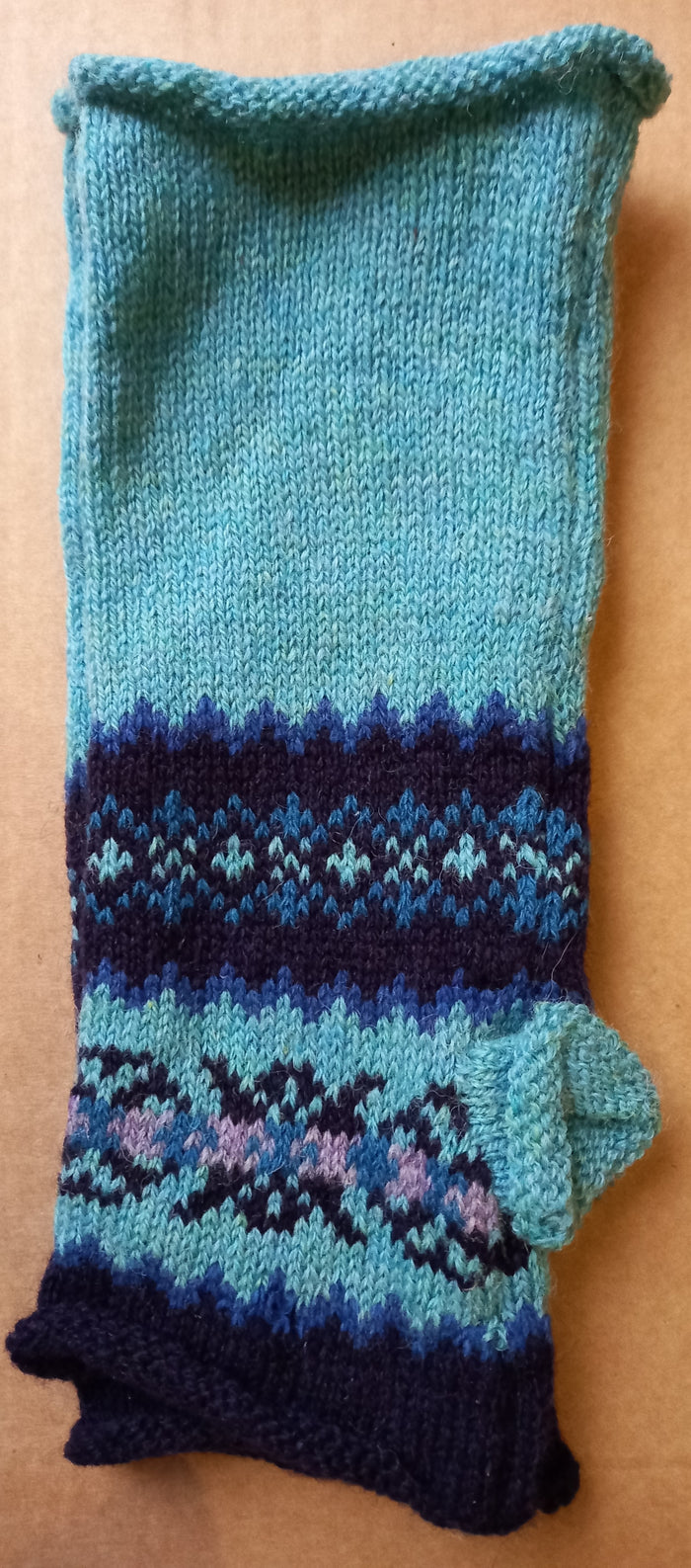TURQUOISE MITTS by HEATHER KNITS