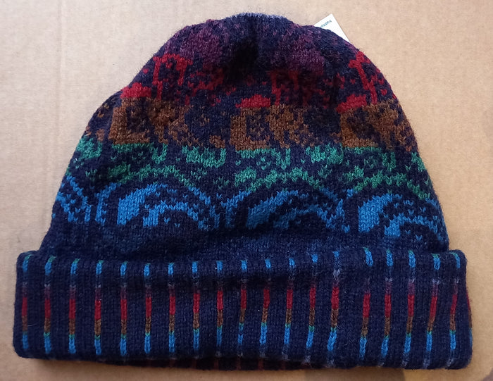 PAISLEY TURNUP HAT - COLOURS  by HEATHER KNITS