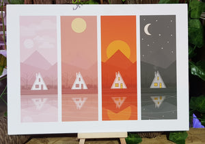 Triangle lodge  A4 print illustration 