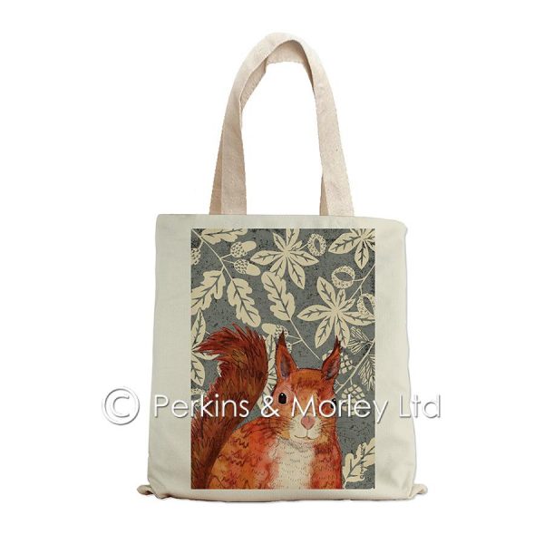 RED SQUIRREL WILD WOOD TOTE BAG
